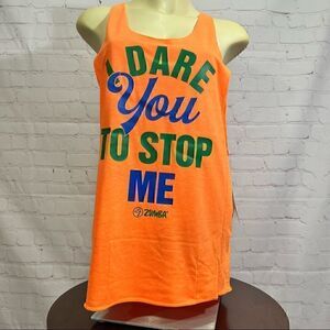 Zumba “I Dare You To Stop Me” Loose Tank nwt available in medium and large